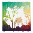 thumbnail image 3 of Ambesonne Digital Shower Curtain, Colorful Savannah Zebra, 69"Wx84"L, Multicolor, 3 of 5