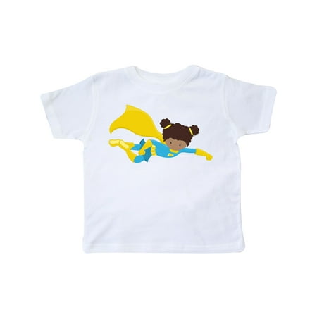 

Inktastic African American Girl Superhero Girl Yellow Cape Gift Toddler Toddler Girl T-Shirt