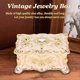 thumbnail image 3 of Vintage Rectangular Jewelry Box Retro Metal Antique Enamel Gold Trim Rhinestone Trinket Storage Box Case White, 3 of 5