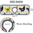 thumbnail image 4 of 3 Pcs SKYSONIC Faucet Absorbent Mat Cute Hens Washable Counter Drying Pads Behind Faucet for Kitchen Bathroom, 4 of 7