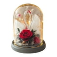 thumbnail image 1 of Rosa eterna con forma de cisne y cubierta de cristal con luces, regalos navideños, regalos de cumpleaños para familiares y amigos, 1 of 5
