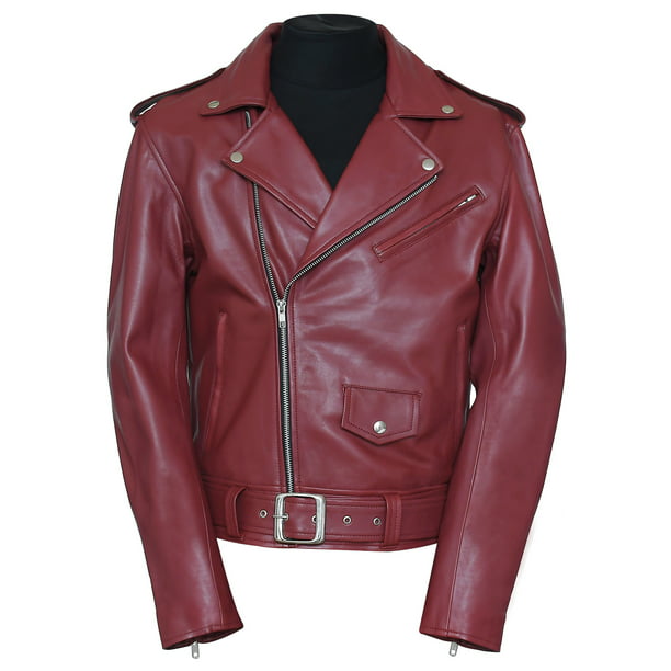 Pure Leather Real Biker Lambskin Motorcycle Jacket for Men - Walmart.com