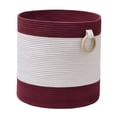 thumbnail image 1 of Cesta tejida para guardar ropa, ropa de bebé, juguetes, ropa y mascotas. rojo y blanco, 1 of 9