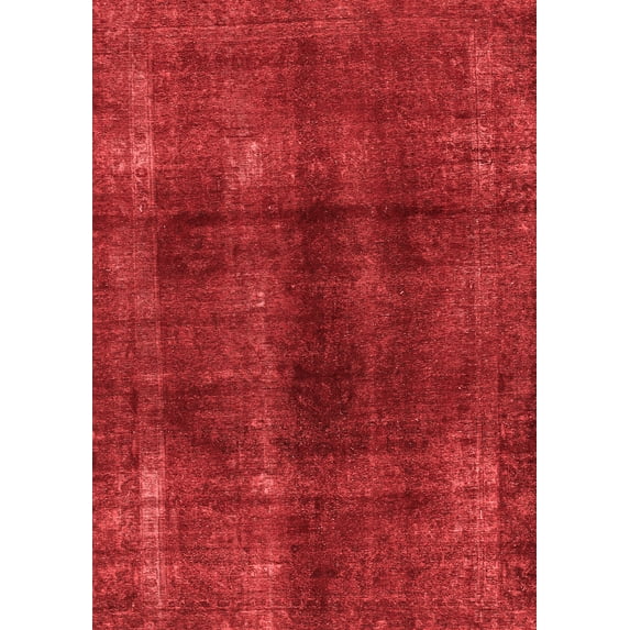 Ahgly Company Indoor Rectangle Abstract Red Modern Area Rugs, 3' x 5'