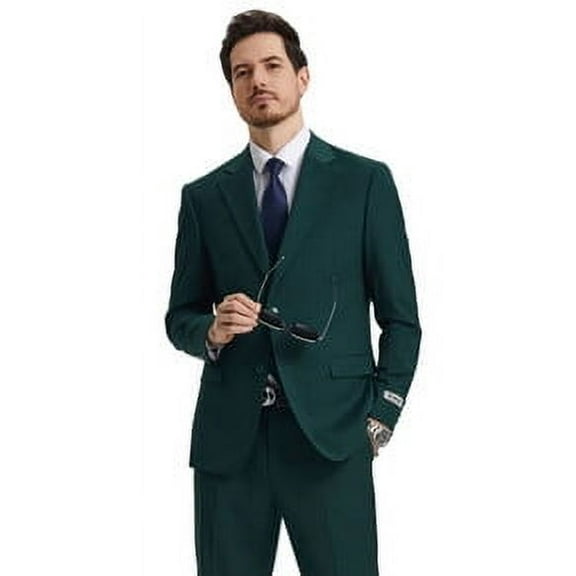 Stacy Adams Forrest Green Suit Men's Trendy 3 Piece Suits Vest SM282H-11