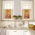 thumbnail image 2 of Orange Thanksgiving Turkey Tier Curtains 24 Inches Long, Fall Leaves Striped Rod Pocket Window Curtains Panels for Bedroom/Bathroom/Nursery, Small Short Half Curtains Drapes for Cafe 27.5"x24", 2 of 5