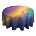 thumbnail image 4 of Colorful Galaxy Pattern Round Tablecloth 60"x60",Wrinkle Wipeable Table Cloth for Kitchen Dining Room Picnic Patio Party, 4 of 6