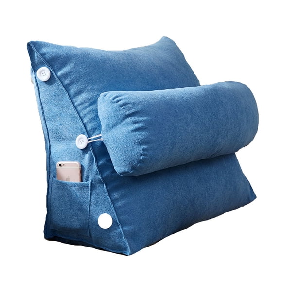 Coussin de Lecture pour Adulte Coussinet de Lecture Triangle Lecture pour Lit Lit Sofa Tête Coréen Convivial Relaxant Lecture (Bleu Foncé