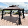 thumbnail image 5 of Resenkos Outdoor Gazebo Tent, Canopy Tent, Outdoor Sun Shade Shelter, 13x10 Outdoor Patio Gazebo Canopy Tent With Ventilated Double Roof And Mosquito net,Brown Top, 5 of 11