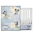 thumbnail image 2 of Lambs & Ivy Disney Baby Moonlight Mickey Mouse 3-Piece Nursery Crib Bedding Set, 2 of 9