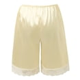 thumbnail image 5 of Bainana Women'S Satin Shorts Casual Elastic Waist Shorty Fashion Summer Shorts With Lace Trim For Indoor Loungewear, 5 of 9