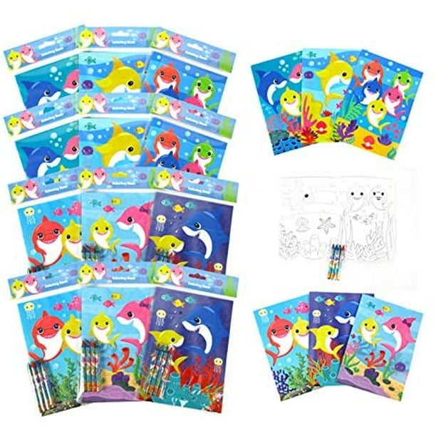Download Shark Family Coloring Books With Crayons Party Favors Set Of 12 Walmart Com Walmart Com