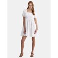 thumbnail image 2 of Time and Tru Women's Puff Sleeve Mini Dress, Sizes XS-XXXL, 2 of 5