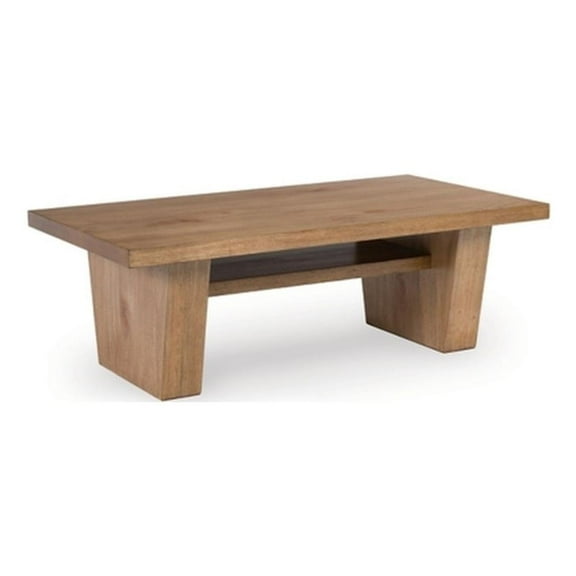 Bowery Hill Wood Traditional Light Brown Finish Coffee Table