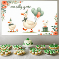 thumbnail image 5 of Cartoon Goose Birthday Banner Decorative Design Party Backdrop for Children's Celebration Outdoor Event, 5 of 7