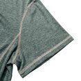 thumbnail image 6 of Men's Casual Shirt Short Sleeve Polycotton Button Pullover Round Neck Solid Color Casual Daily Streetwear Beach Vacation | Zenithor,Green S, 6 of 9