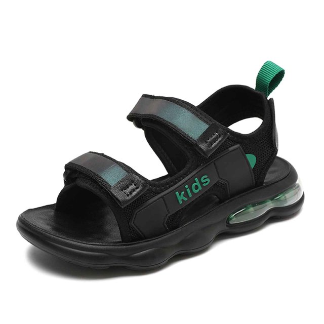 QHFBli Sandales de Marche pour Garçons Soutien de Voûte Plantaire Sandales Orthopédiques de Récupération de Randonnée Coussin Athlétique Épais Sangle Ajustable Vert 13,5-14 Ans