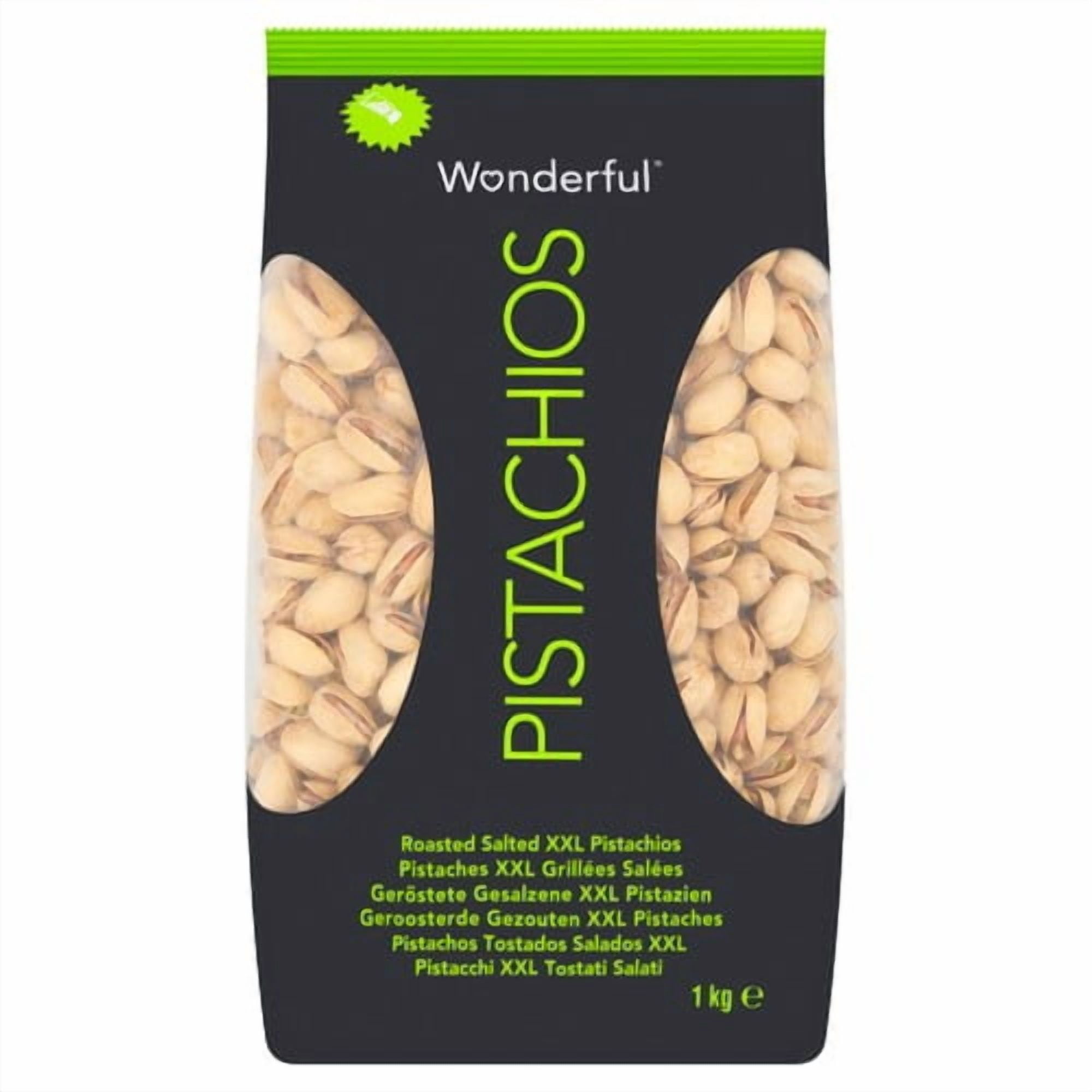 Wonderful Pistachios Roasted & Salted 1kg, British Import (Pack of 3)