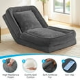 thumbnail image 5 of BALUS 71" Bean Bag Floor Sofa with 2 Soft Pillows,  Human Dog Bed for Adult , Convertible Couch Bed , Artifical Fur, Light Gray, 5 of 6
