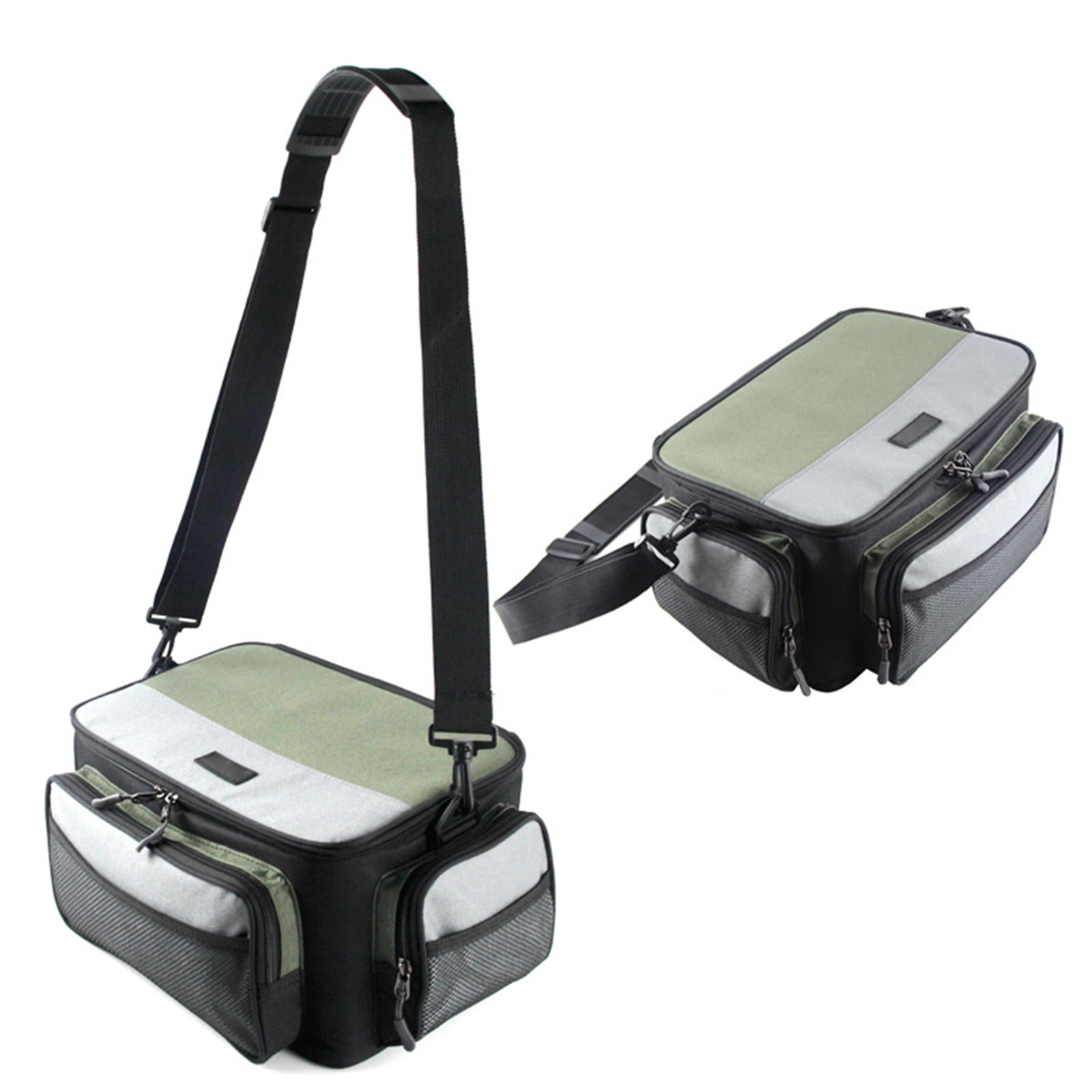 BELOWSYALER Organizers Large Capacity Fishing Tackle Bag Multipockets Lures Gear Storage Shoulders Crossbody Bag