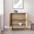 thumbnail image 4 of Boho Armoire d'Accent en Bois Massif et Rotin 2 Portes en Naturel, 4 of 5