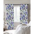 thumbnail image 4 of Purple Blue Hydrangea Blackout Curtains for Bedroom Living Room Darkening Curtains 96 Inches Long Watercolor Butterfly Flowers Window Curtain 2 Panels Set Window Treatment Grommet Drapes 52"x96", 4 of 9