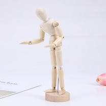 MUSEYA Desktop Statue Wooden Joints Person Model Bamboo Table Ornament 1Set