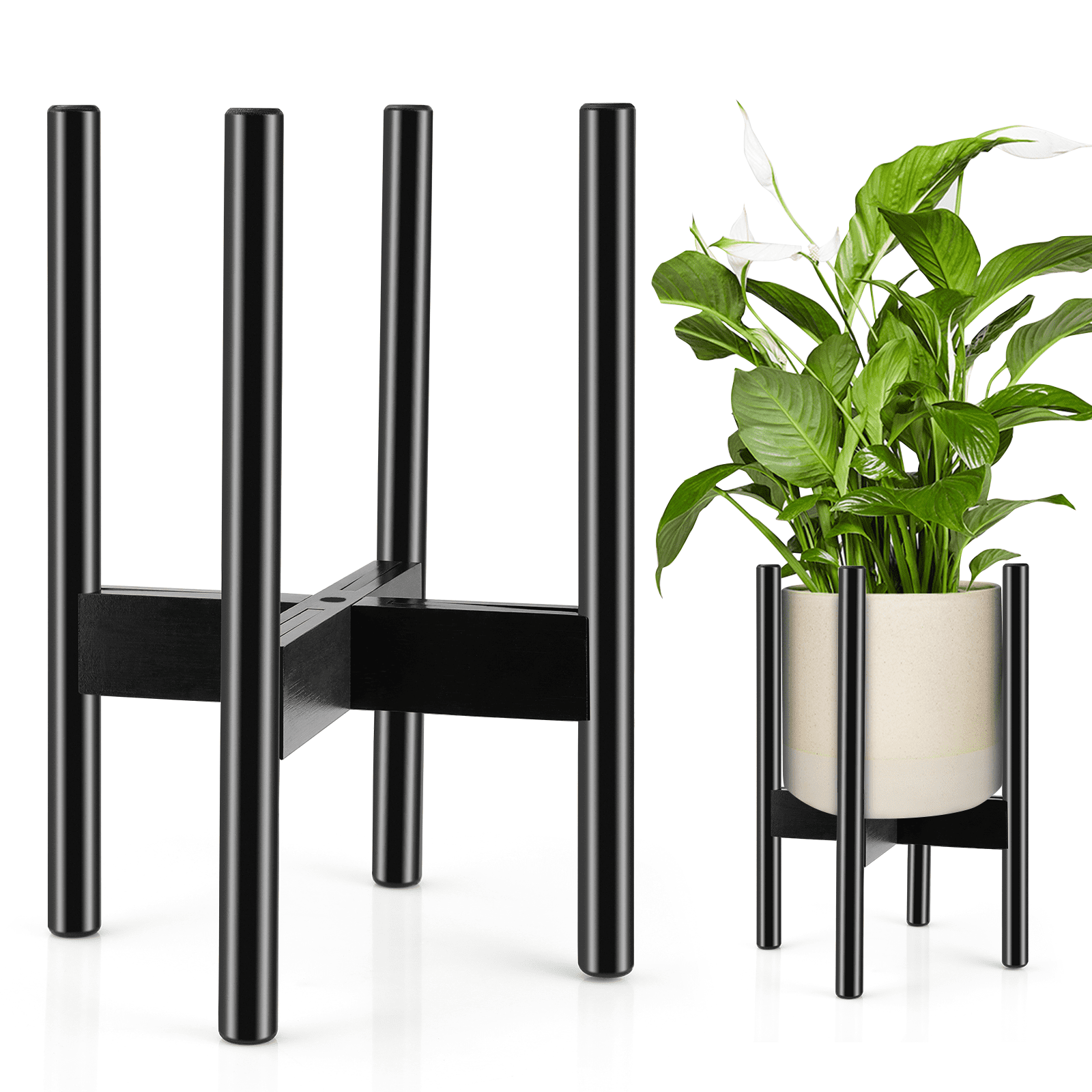Mid-Century Modern Indoor Plant Stand Fig Plant Stand Holder Wooden Plant Holder 8 9 10 11 12 in Plant Stand Adjustable Indoor Plant Pot Wood Stand 8in 12in Plant Stand