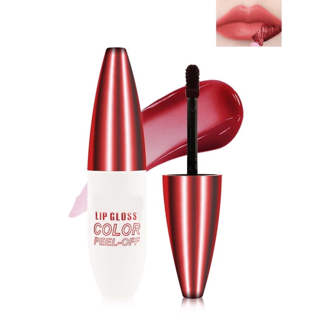 Teinture à Lèvres Pelable Rouge Crayon Contour des Lèvres Teinture Longue Tenue 24 H Lèvres Hautement Pigmentées Teinture à Lèvres Pelable Teinture à Lèvres Anti-Transfert Ne Colle Pas à la Tasse Brillant à Lèvres Liquide m, Brillant à Lèvres