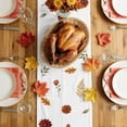 thumbnail image 5 of Red Yellow Orange Fall Table Runner - 90 Inch Long Autumn Floral Botanical Maple Leaf Cotton and Linen Blended Dress Scarves Farmhouse Table Runner for Kitchen Dining, Coffee Table, 13" x 90", 5 of 8