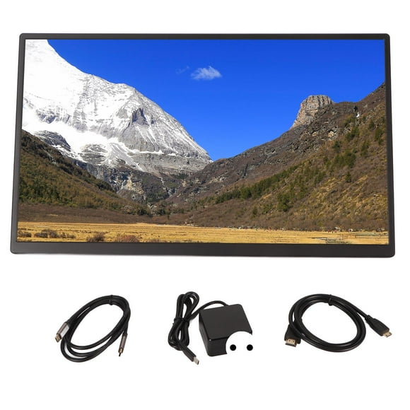 18.5 Inch Portable Monitor 120Hz Travel Gaming Monitor HDR FHD Plug and Play Dual Speakers External Screen for Laptop PC Tablet for Switch for Xbox EU Plug