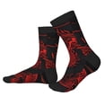 thumbnail image 2 of Pofeuu Red Dragon On Black Print Crew Socks, Adult Running Hiking Socks for Youth and Adult, 2 of 7