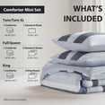 thumbnail image 6 of Regency Heights 3-Piece Comforter Sets, Reversible Striped Comforter Set for Dorm, Lightweight All Season Bedding Set with Pillow Shams,Full/Queen, Navy/Blue, 6 of 9