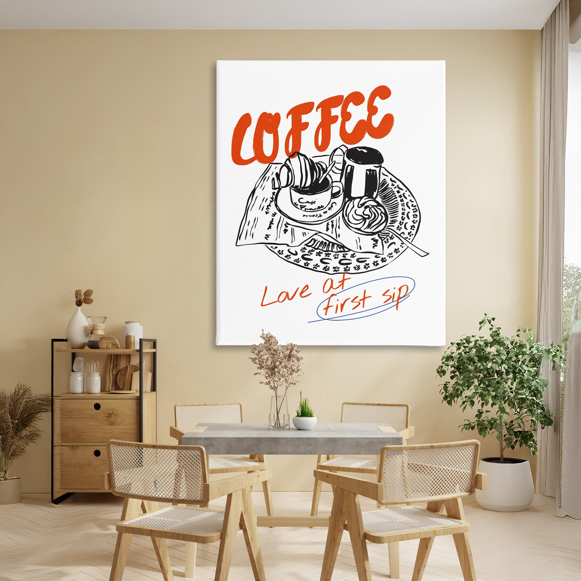 Stupell Industries Coffee Love At First Sip Canvas Wall Art, design by The Prints Vibe