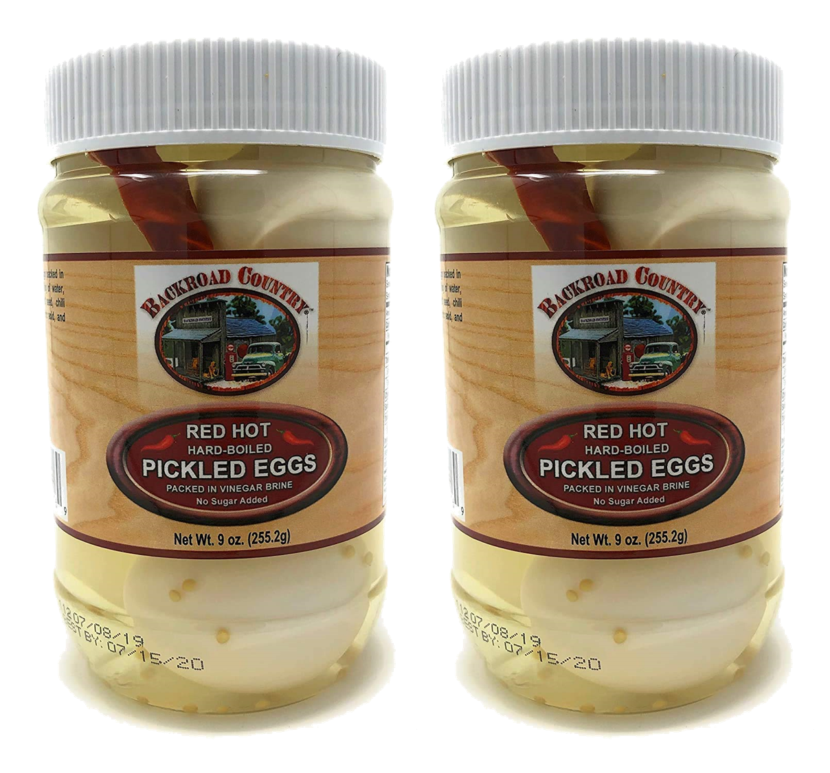 Backroad Country Red Hot Pickled Eggs Packed In Vinegar Brine, 2Pack 9