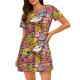 thumbnail image 1 of Fotbe Fruit-Flavored Ice-Cream Bata de Dormir para Mujer con Estampado, Camisón de Algodón de Manga Corta, Ropa de Dormir Casual, 1 of 6