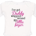 thumbnail image 4 of Inktastic I've Got Daddy Wrapped Around My Little Finger Girls Long Sleeve Baby Bodysuit, 4 of 5