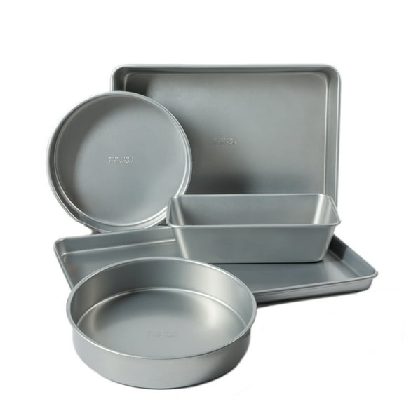 Martha Stewart Everyday 5-Piece Carbon Steel Nonstick Bakeware Set, Silver