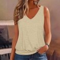 thumbnail image 2 of Kovlvoll Womens Tank Tops Summer Clothes Casual V Neck Sleeveless Solid Color Loose Fitting Outfit Basic Camis Shirts, 2 of 5