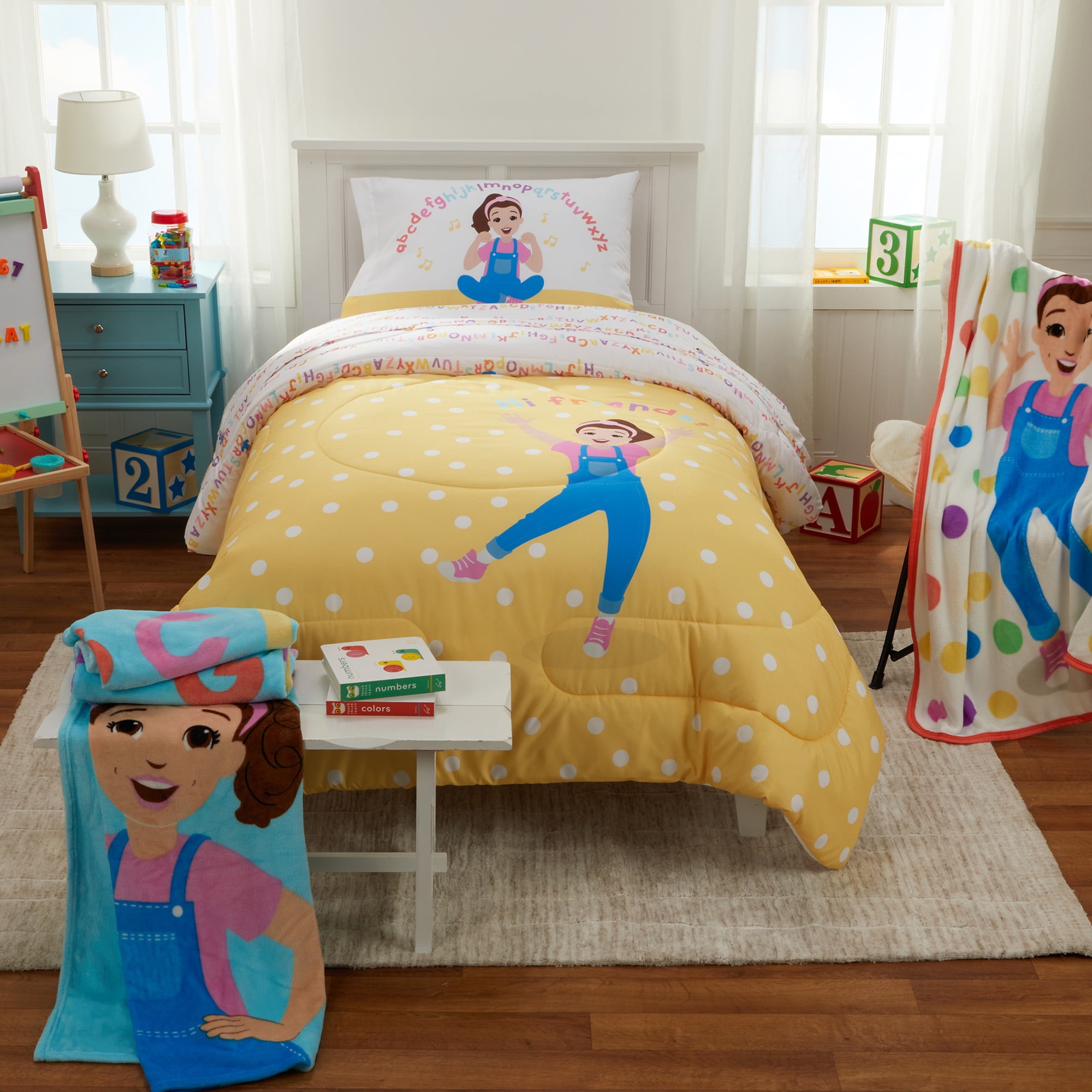 Ms. Rachel Kids Comforter and Pillowcase, 2-Piece Set, Twin/Full, Reversible