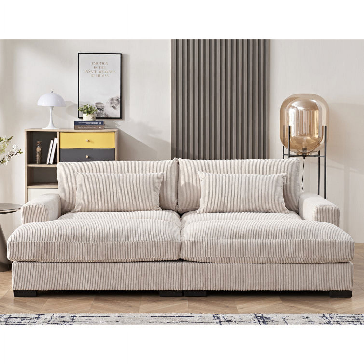 US Pride Furniture 54'' Depth deep seated sofa Beige