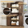 thumbnail image 2 of 72.4'' Tall Bathroom Storage Cabinet with Drawer & 4 Storage Shelves, Rustic Farmhouse Linen Cabinet with Load-Bearing Steel Pipe & 4 Doors for Bedroom Living Room Kitchen Art/Craft Room, 2 of 9