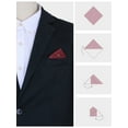thumbnail image 3 of INSPIRE CHIC Men's Pocket Squares Flower Patterned Handkerchiefs with Solid Trim for Wedding Party Dark Red One Size, 3 of 4