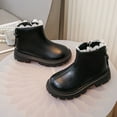 thumbnail image 6 of Viluyesy Boots for Girls Soild Color Flat Bottom Keep Warm Soft Sole Arch Support Girls Fall and Winter Shoes Black US 13, 6 of 8