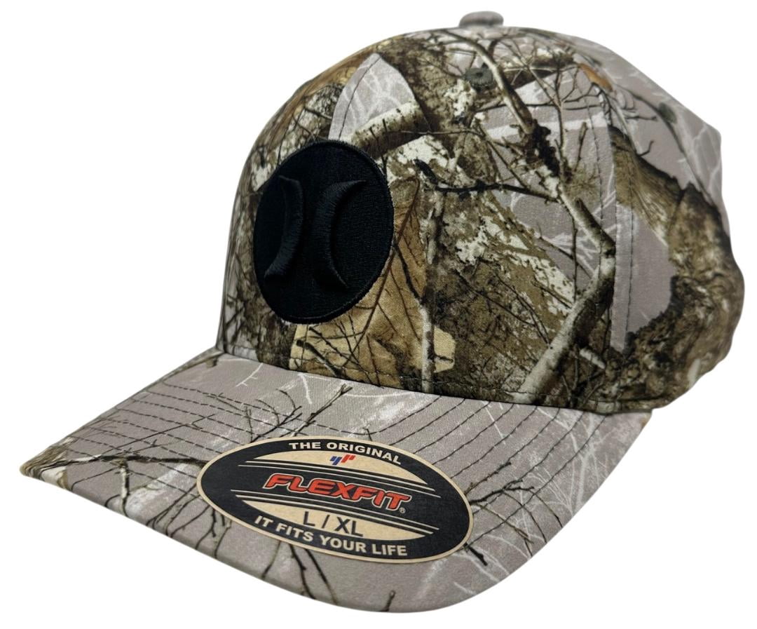 Hurley Men's X RealTree EDGE Camo Stretch Flex Fit Hat Cap (Large/X-Large, Mossy Oak Camo)