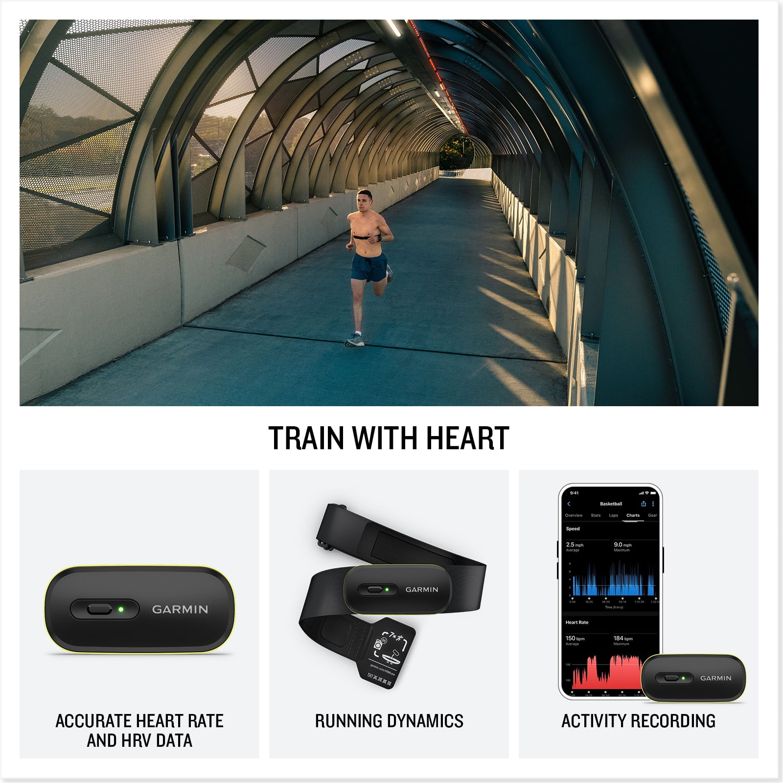 Garmin Access 600 Fitness Monitor XS-S, Space Gray Bundle