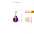 thumbnail image 2 of ANGARA Natural Bezel-Set 2 ct Amethyst Teardrop Earrings with Diamond in 14K Yellow Gold for Women (Size-8x6mm) | February Birthstone, Anniversary, Jewelry Gift for Women | Natural Amethyst Earrings, 2 of 6