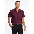 thumbnail image 3 of HISDERN Bamboo Viscose Dress Shirts for Men Lightweight Red Short Sleeve Button Down Shirt Classic Fit, 3 of 11
