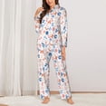 thumbnail image 2 of Picia Scandinavian Alphabet Pattern Women’s Long-Sleeve Sleepwear Set - Soft 2-Piece Loungewear with Pockets, Comfy PJs for Relaxing Nights-Medium, 2 of 7