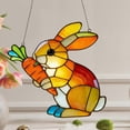 thumbnail image 5 of Easter Bunny Decor Rabbits Acrylic Style Window Hanging, Spring Farmhouse Home Garden Decor, Lightweight Bunny Farm Ornament, Festive Easter Window Accent Gift for Home, 7.87in, E, 5 of 7